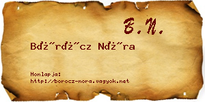 Böröcz Nóra névjegykártya