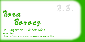 nora borocz business card